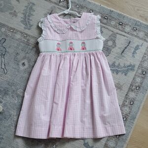 Stitchy Fish Girls Pink Smocked Embroidered Gumball Dress Sz6